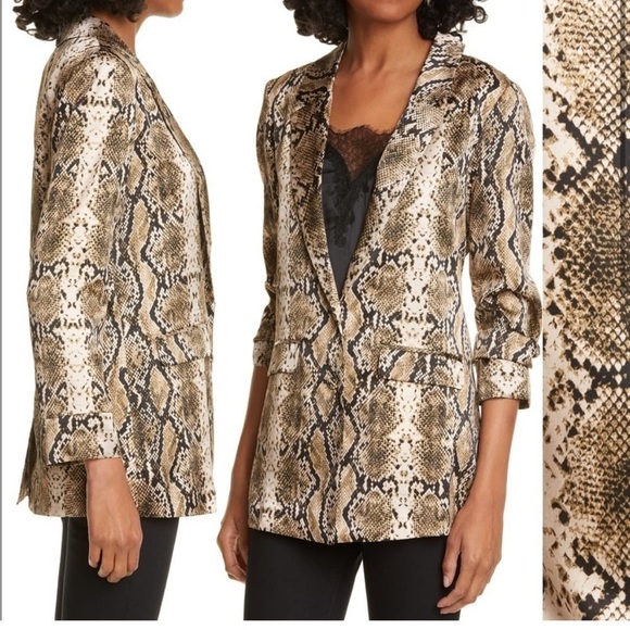 Cami NYC Owen Jacket Blazer Snake Print Silk Size Small S - Picture 5 of 8